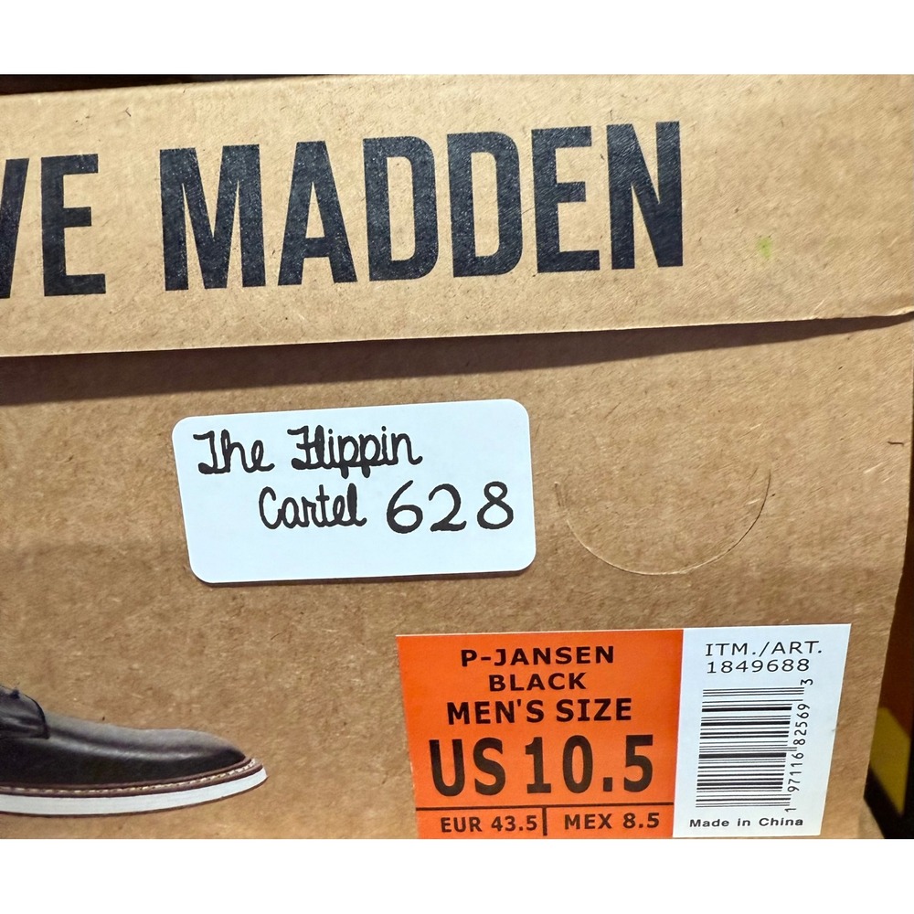 NEW Steve Madden P-Jansen 1849688 Men's Black Leather Lace Up Dress Shoes sz10.5 - Picture 6 of 6